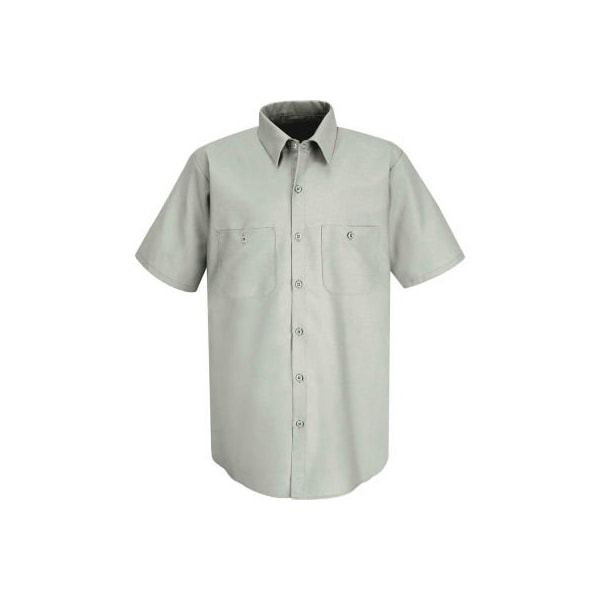 Red Kap Men's Industrial Work Shirt Short Sleeve Light Gray L SP24